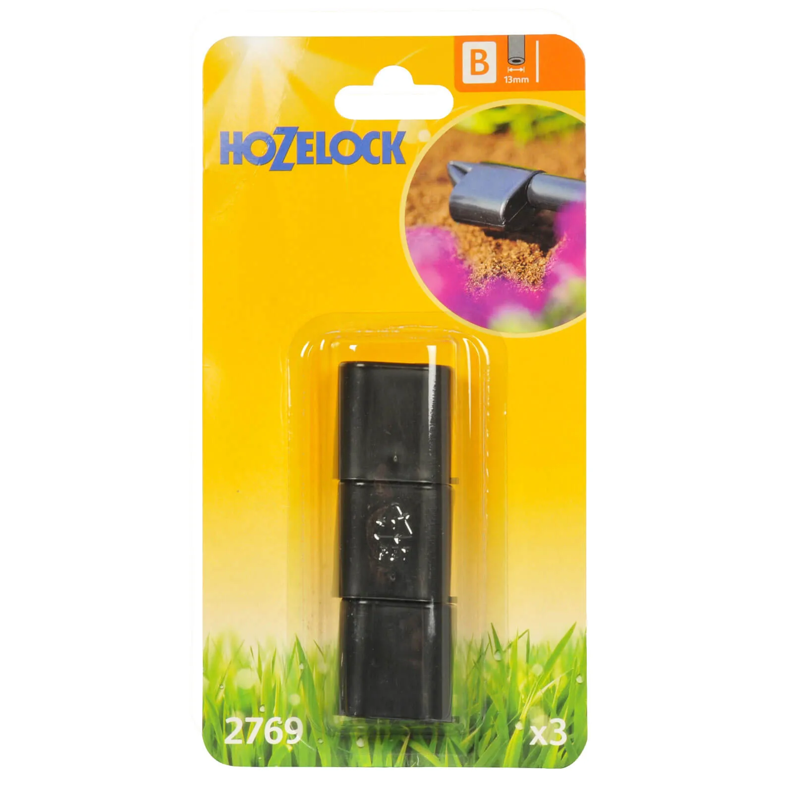 Hozelock CLASSIC MICRO End Plug - 1/2" / 12.5mm, Pack of 3
