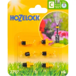 Hozelock CLASSIC MICRO Microjet Mister - 5/32" (4mm) & 1/2" (12.5mm), Pack of 6