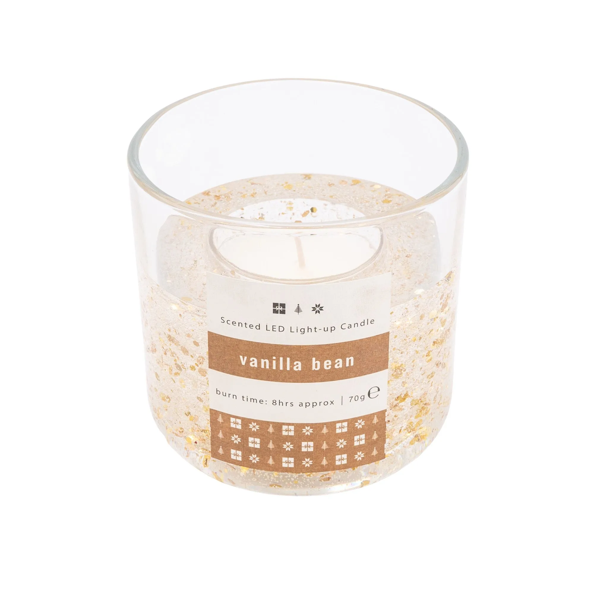 Candlelight Products Small Vanilla bean LED pillar candle