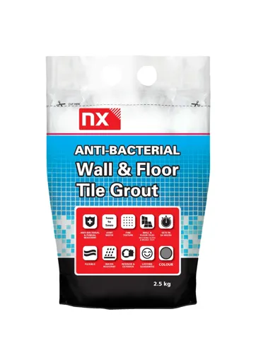 NX Anti-bacterial Fine textured Ready mixed Grey Tile Grout, 2.5kg