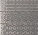 Tangier Grey Gloss Patterned Ceramic Wall Tile, Pack of 54, (L)245mm (W)75mm