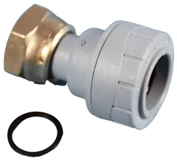 PolyPlumb Straight Push-fit Tap connector 22mm x ¾"