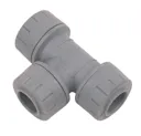 PolyPlumb Grey Push-fit Equal Pipe tee (Dia)15mm x 15mm x 15mm