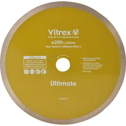 Vitrex Ultimate Diamond Blade For Wet Bridge Tile Saw - 200mm