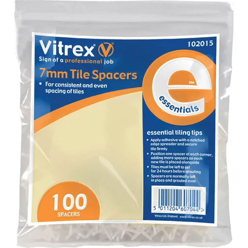 Vitrex Essential Tile Spacers - 7mm, Pack of 100