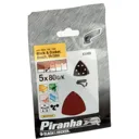 Black and Decker Piranha Quick Fit Delta Sanding Sheets - 80g, Pack of 5
