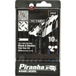 Black and Decker X29230 Piranha 10 Piece Hi Tech Metal and Wood HCS / HSS U Shank Jigsaw Blade Set