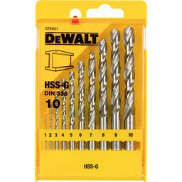 DeWalt 10 Piece HSS-G Metal Drill Bit Set