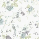 Julien MacDonald Exotica Duck egg & lilac Floral & birds Glitter effect Textured Wallpaper