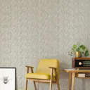 Boutique Grasscloth Silver effect Textured Wallpaper