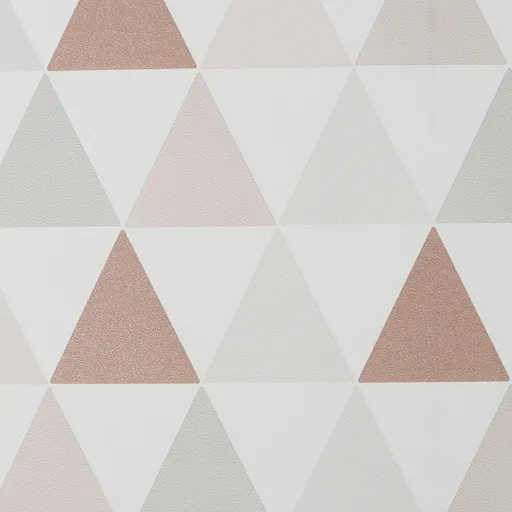 Superfresco Easy Tarek White Geometric Rose gold effect Smooth Wallpaper