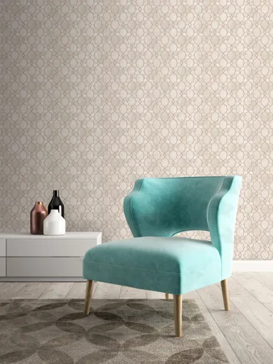 Boutique Carmona Taupe Geometric Metallic effect Embossed Wallpaper