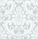 Boutique Adelina Duck egg Damask Metallic effect Embossed Wallpaper