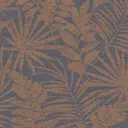 Superfresco Easy Fenne Black Leaves Copper effect Textured Wallpaper