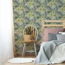 Fresco Tropicana Green Leaves Smooth Wallpaper