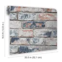 Fresco Blue & red Brick Distressed effect Smooth Wallpaper