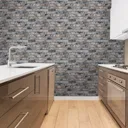 Fresco Blue & red Brick Distressed effect Smooth Wallpaper