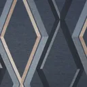 Superfresco Easy Prestige Navy Geometric Metallic effect Smooth Wallpaper