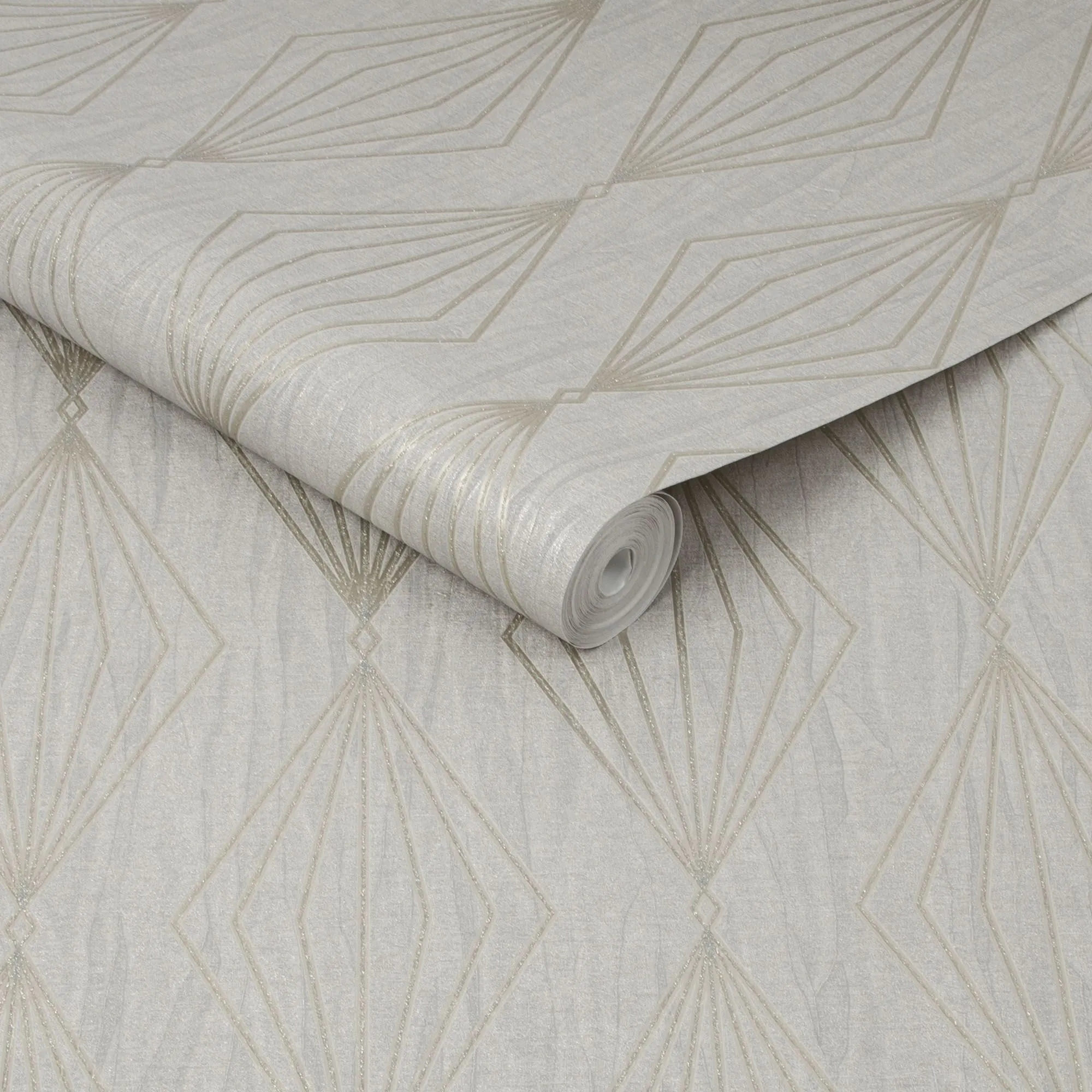 Boutique Marquise Geometric Silver glitter effect Textured Wallpaper