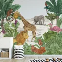 Art for the Home Multicolour Watercolour jungle Matt Mural