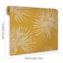 Superfresco Easy Ochre Palm leaves Gold effect Textured Wallpaper