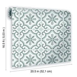 Contour Grecian Grey Tile effect Textured Wallpaper