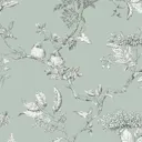 Laura Ashley Elderwood Duck egg Floral Smooth Wallpaper