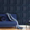 Superfresco Easy Navy Panel Wood effect Smooth Wallpaper