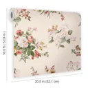 Laura Ashley Rosemore Pale sable Floral Smooth Wallpaper