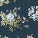 Laura Ashley Rosemore Midnight seaspray Floral Smooth Wallpaper