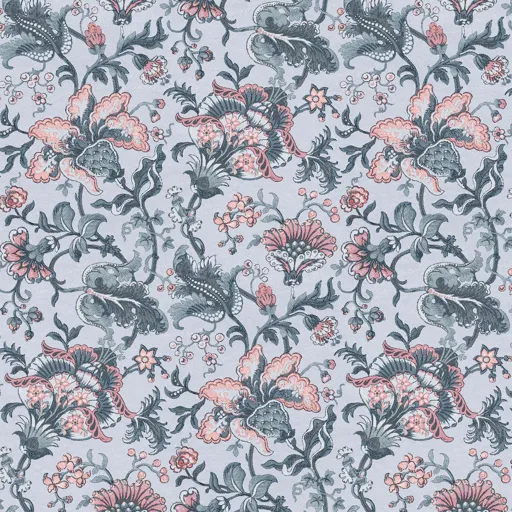 Laura Ashley Portia Pale slate Floral Smooth Wallpaper