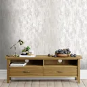Laura Ashley Whinfell Moonbeam Industrial Metallic effect Smooth Wallpaper