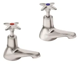 Deva Commercial Cross Handle Bath Taps (Pair) Chrome