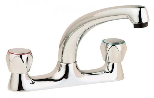 Deva Commercial Profile Deck Mounted Kitchen Sink Mixer Tap  Chrome