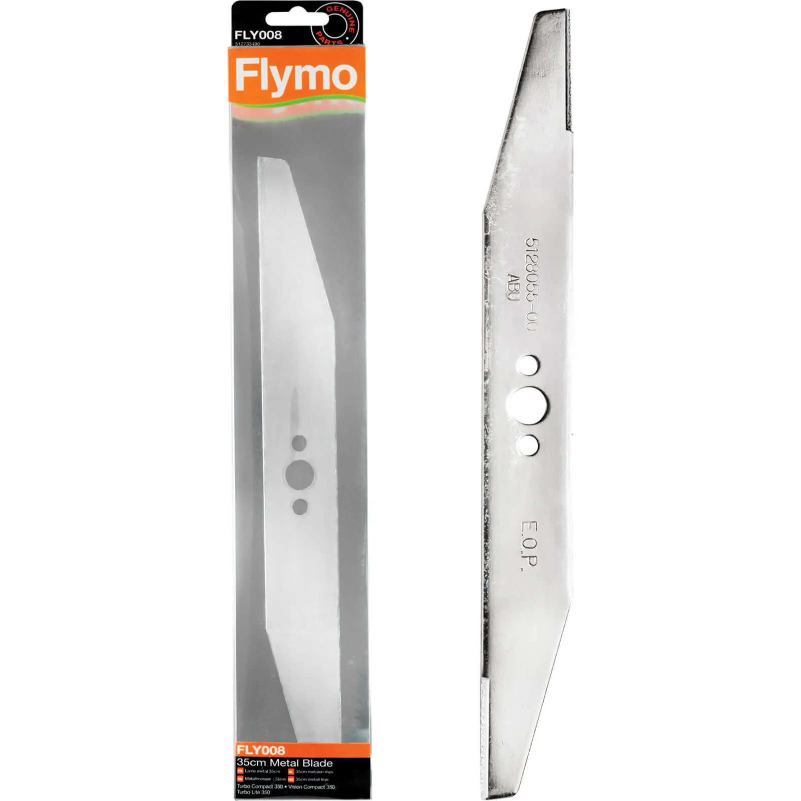 Flymo FLY008 Genuine Blade for TC350, TCV350, TL350 and VC350PLUS Lawnmowers - 350mm, Pack of 1