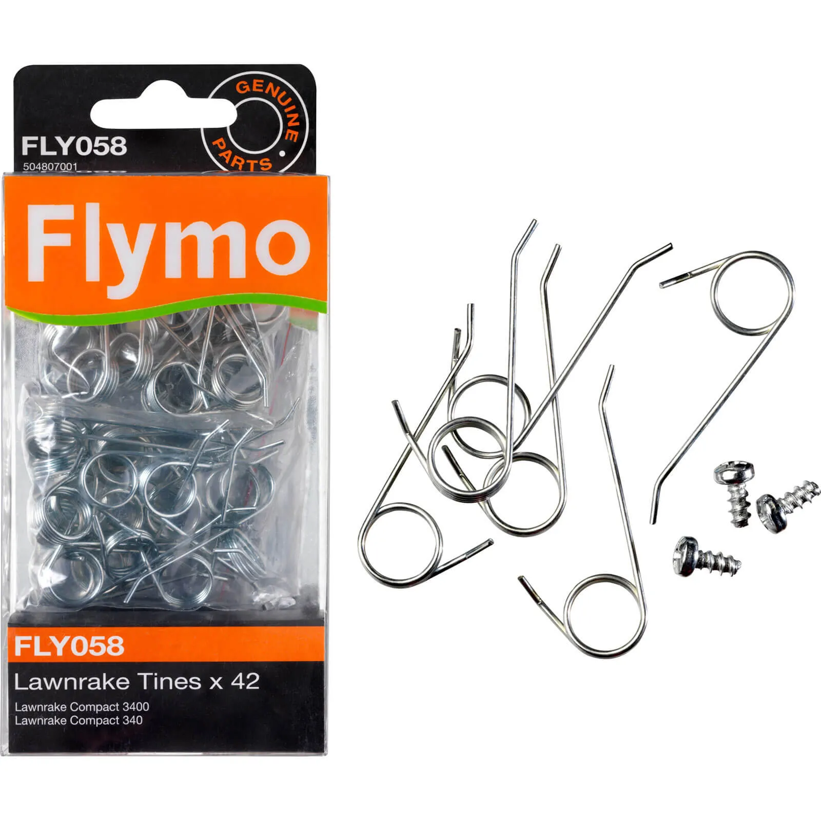 Flymo FLY058 Genuine Tines for Lawnrake Compact 3400 / 340 / 350 - Pack of 42