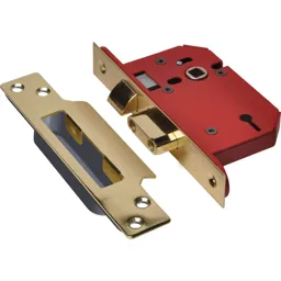 Union Strongbolt 3 Lever Mortice Sash Lock - Polished Brass, 68mm, 109.6mm