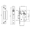 Union Strongbolt 3 Lever Mortice Sash Lock - Polished Brass, 81mm, 109.6mm
