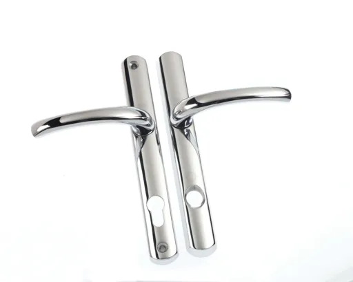 Yale Platinum security Polished Chrome effect Stainless steel Curved Lock Door handle