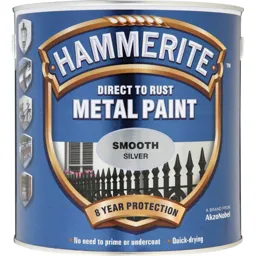 Hammerite Smooth Finish Metal Paint - Silver, 2500ml