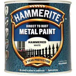 Hammerite Hammered Finish Metal Paint - White, 2500ml