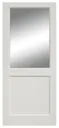 Glazed Primed White Hardwood RH External Door set, (H)2074mm (W)932mm