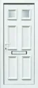 6 panel Frosted Glazed White uPVC RH External Front Door set, (H)2055mm (W)840mm