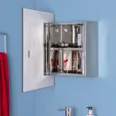 Croydex Dart Single Door Stainless Steel Mirror Cabinet 450 x 450mm - WC450505