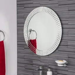 Croydex Hang 'N' Lock Meadley Mosaic Surround Bathroom Mirror 600 x 600mm