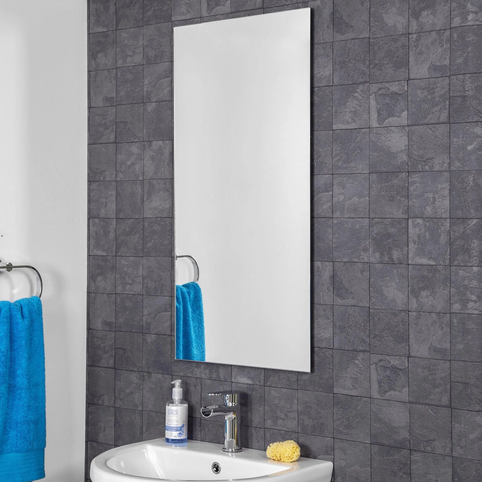 Croydex Hang 'N' Lock Kentmere Rectangular Bathroom Mirror 900 x 450mm - MM701400