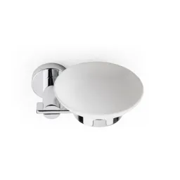 Croydex Flexi-Fix Metra White Silver effect Chrome-plated Zinc alloy Soap dish & holder (W)143.5mm