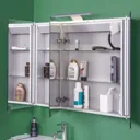 Croydex Hampton LED Stainless Steel Mirror Cabinet with Shaver Socket 700 x 900mm - Mains Power