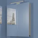 Croydex Sudbury LED Stainless Steel Mirror Cabinet with Shaver Socket 700 x 600mm - Mains Power