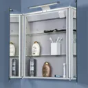 Croydex Sudbury LED Stainless Steel Mirror Cabinet with Shaver Socket 700 x 600mm - Mains Power